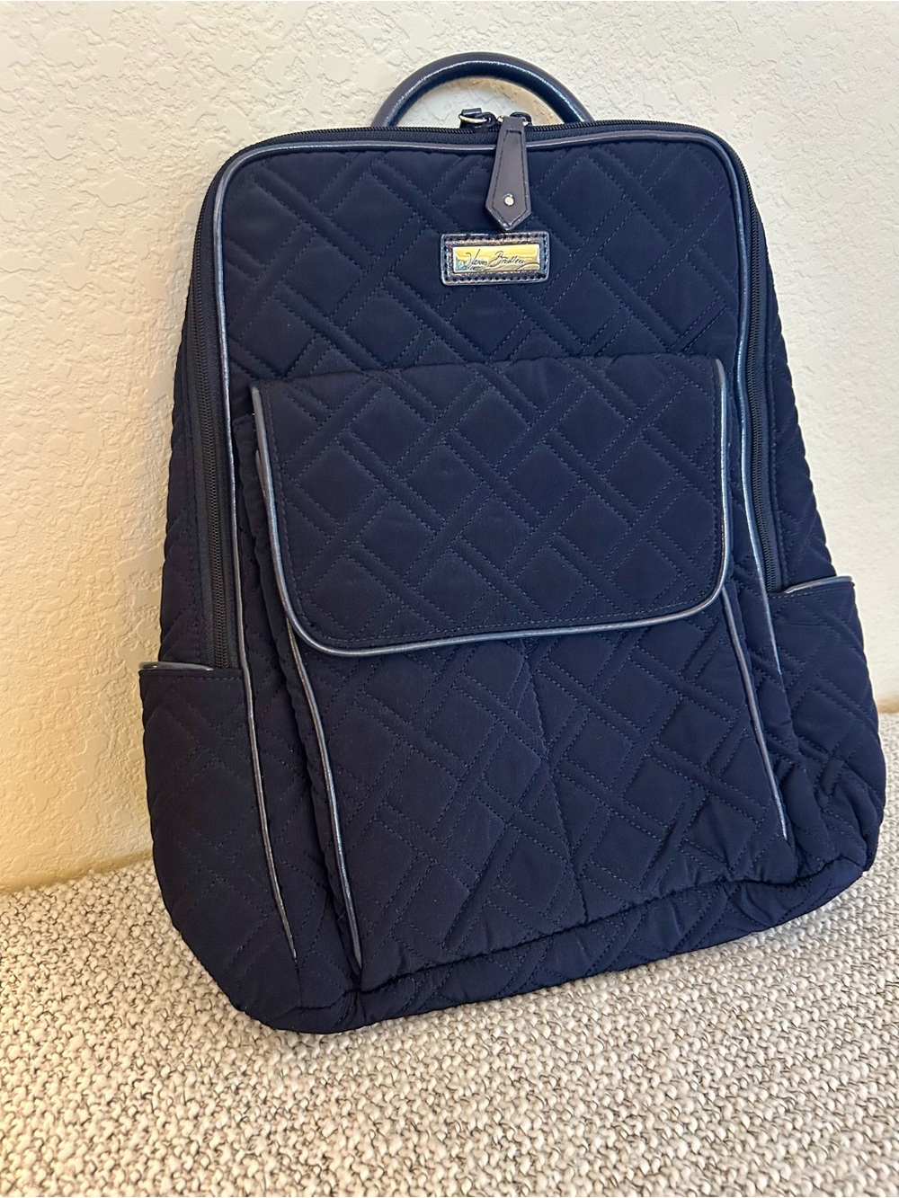 Vera Bradley Classic Navy Blue Quilted Commuter Backpack
